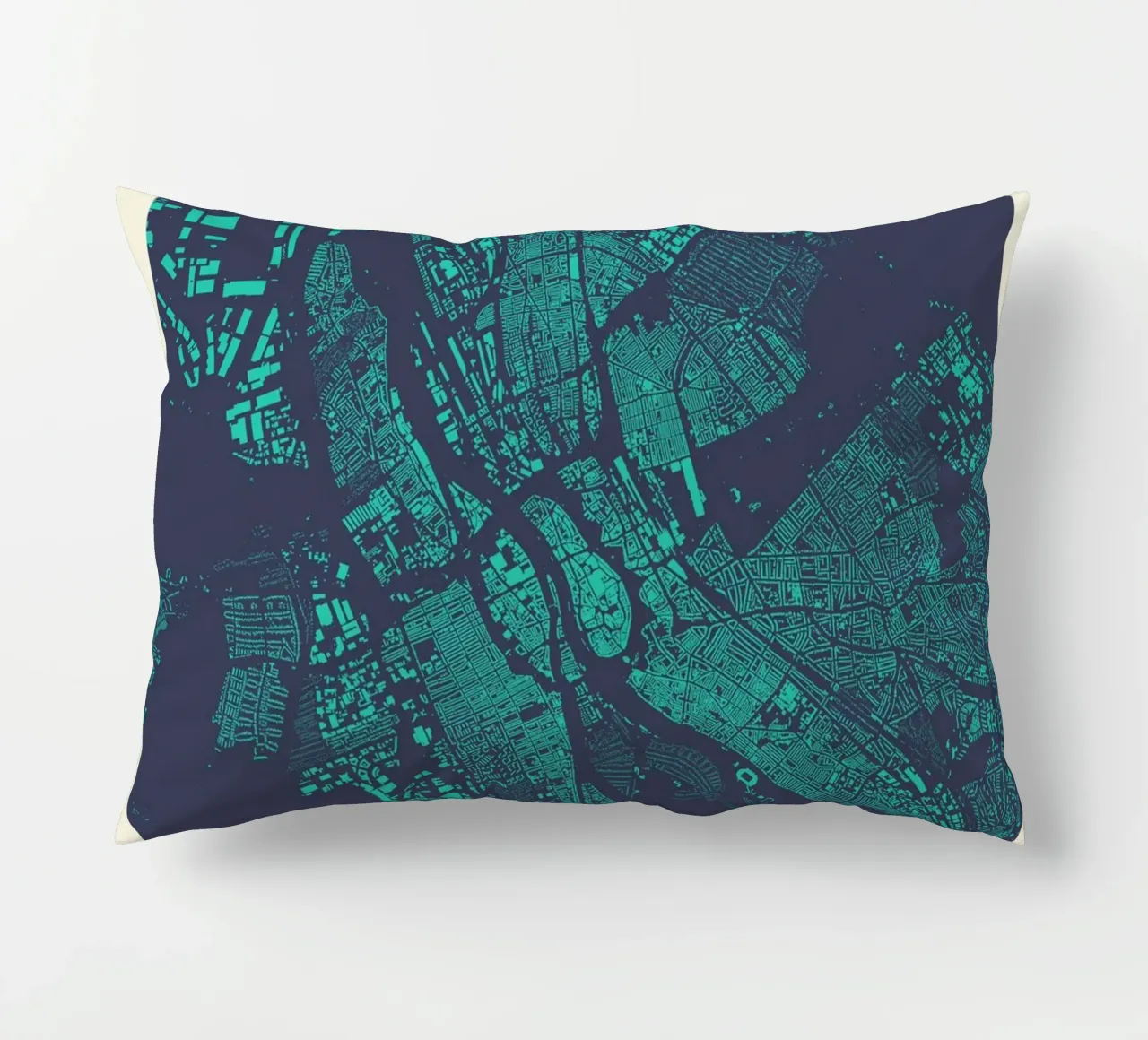 Mappa Nordlicht - Brema in ciano e magenta cuscino da MOOODZART