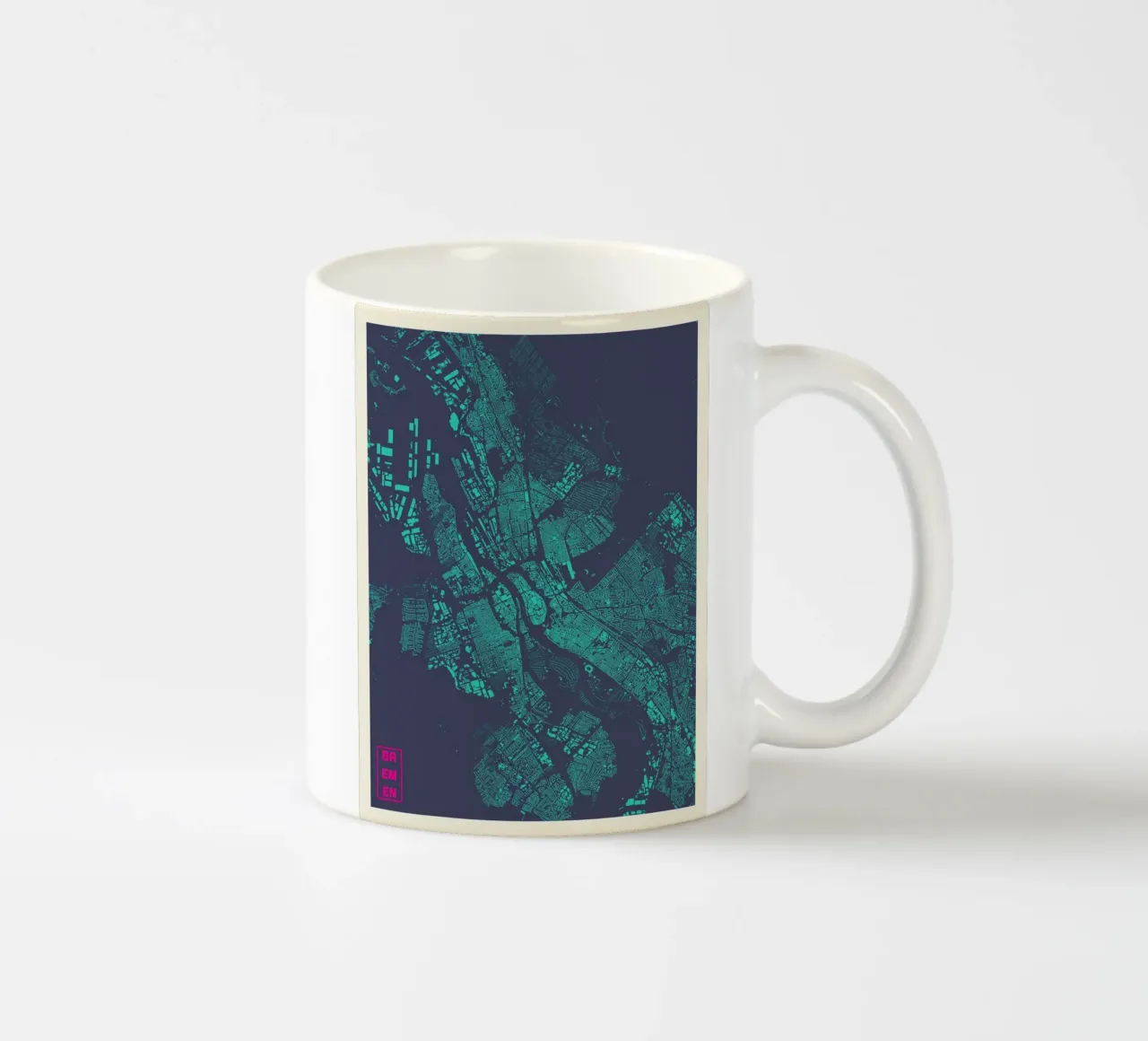 Mappa Nordlicht - Brema in ciano e magenta tazza in ceramica da MOOODZART