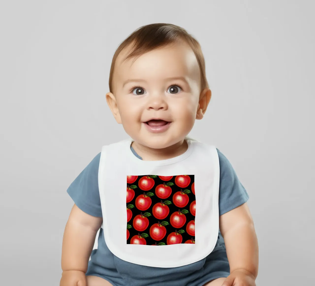 Lunch Patterns Apple Black bavaglino da Kelly Gilleran