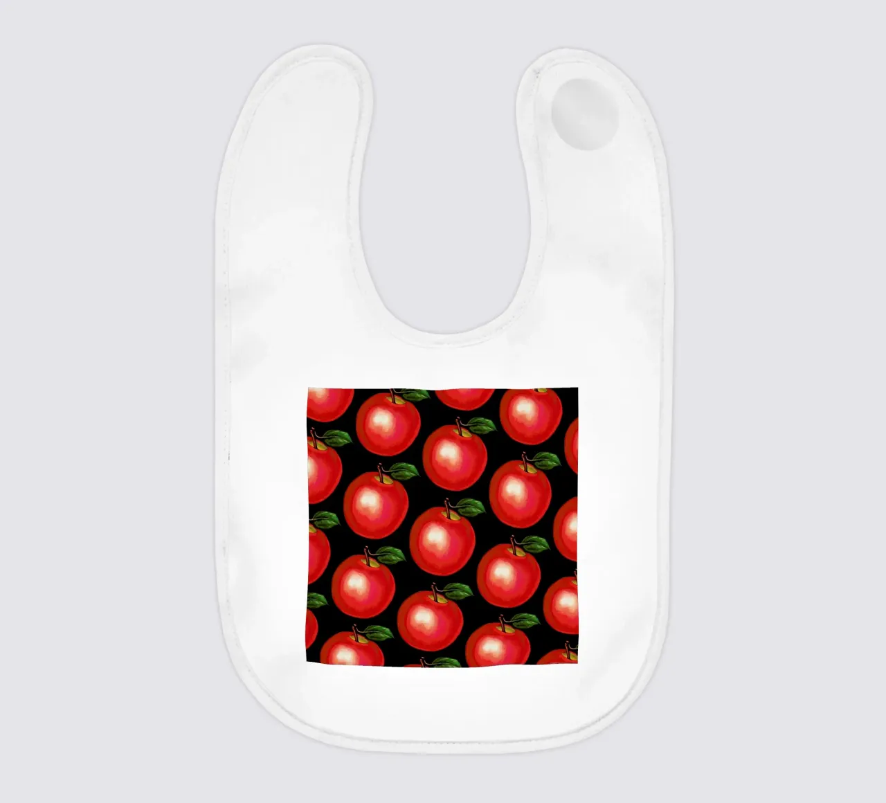 Lunch Patterns Apple Black babero de Kelly Gilleran