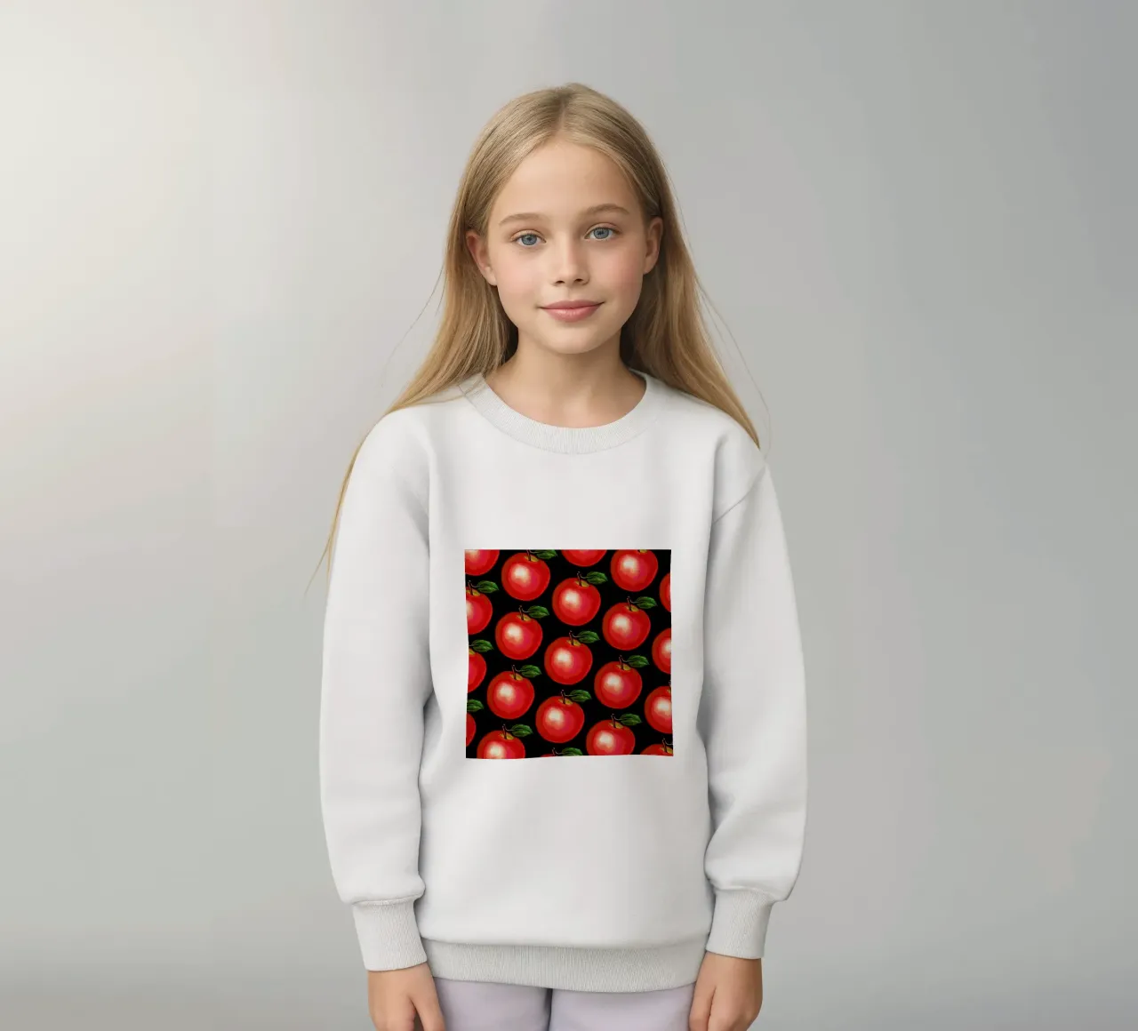 Lunch Patterns Apple Black felpa bambino da Kelly Gilleran