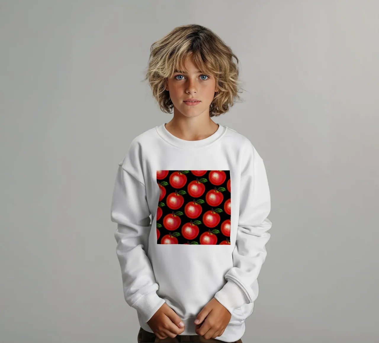 Lunch Patterns Apple Black felpa bambino da Kelly Gilleran