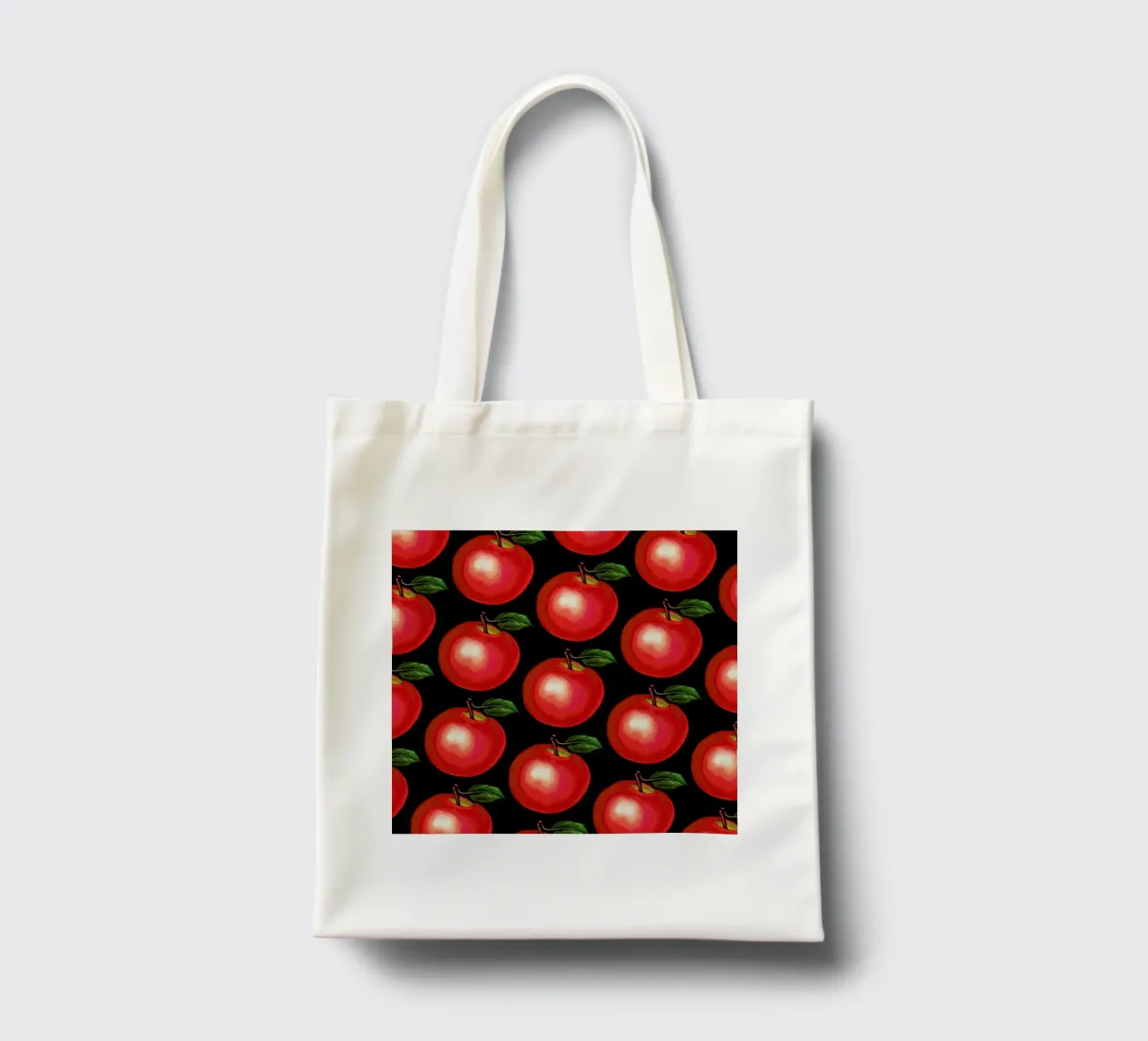 Lunch Patterns Apple Black borsa in juta da Kelly Gilleran