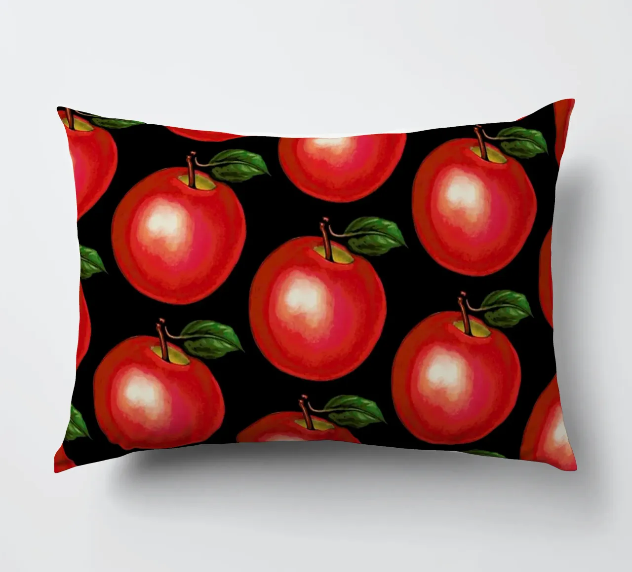 Lunch Patterns Apple Black cuscino da Kelly Gilleran