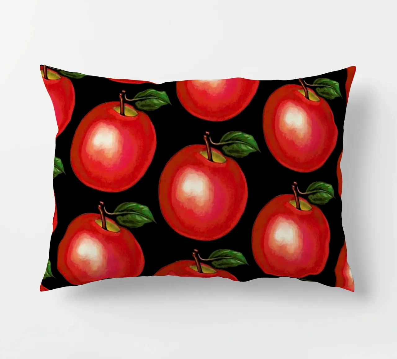 Lunch Patterns Apple Black cuscino da Kelly Gilleran
