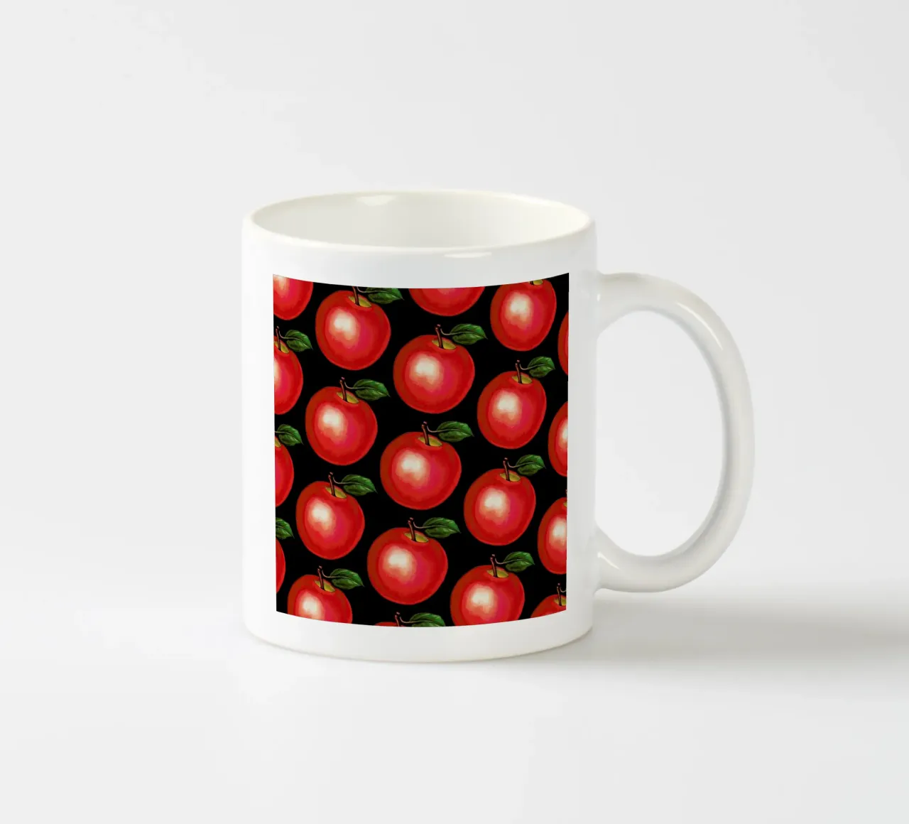 Lunch Patterns Apple Black keramische mok van Kelly Gilleran