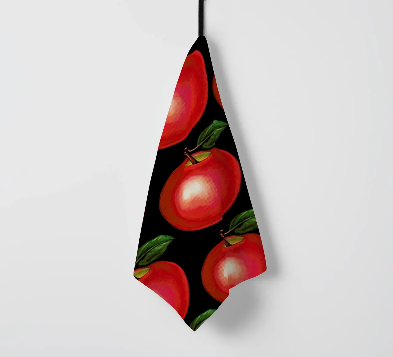 Lunch Patterns Apple Black canovaccio da cucina da Kelly Gilleran