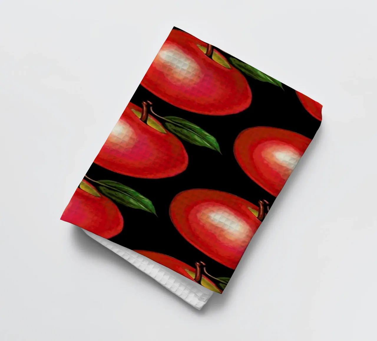 Lunch Patterns Apple Black torchon de Kelly Gilleran