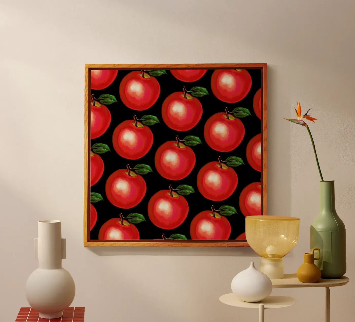 Lunch Patterns Apple Black plexiglas de Kelly Gilleran