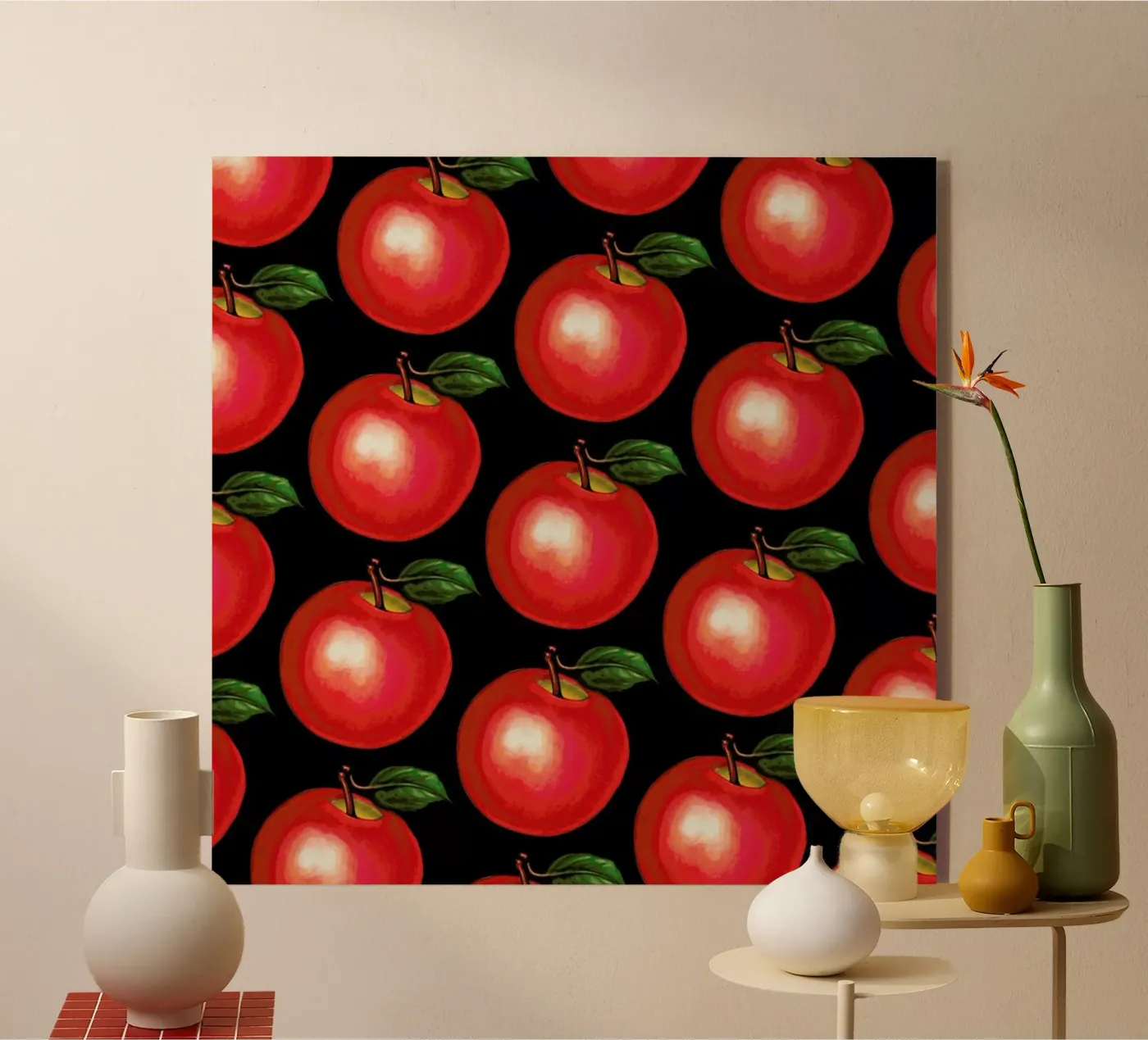 Lunch Patterns Apple Black plexiglas de Kelly Gilleran
