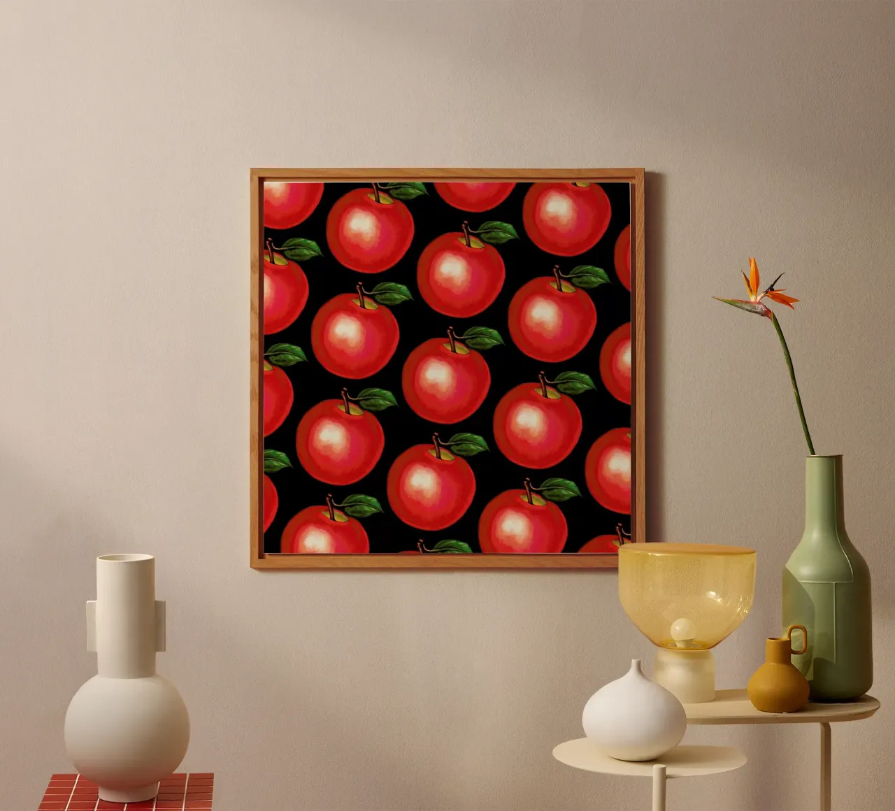 Lunch Patterns Apple Black alluminio dibond da Kelly Gilleran