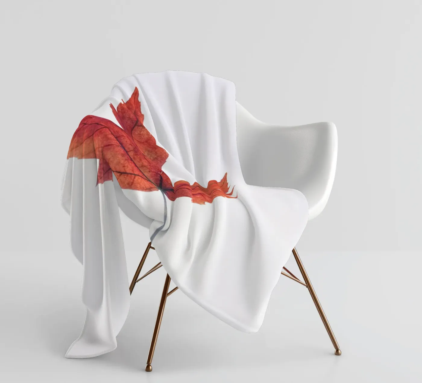 Oak leaf fleece blanket by Teresa André