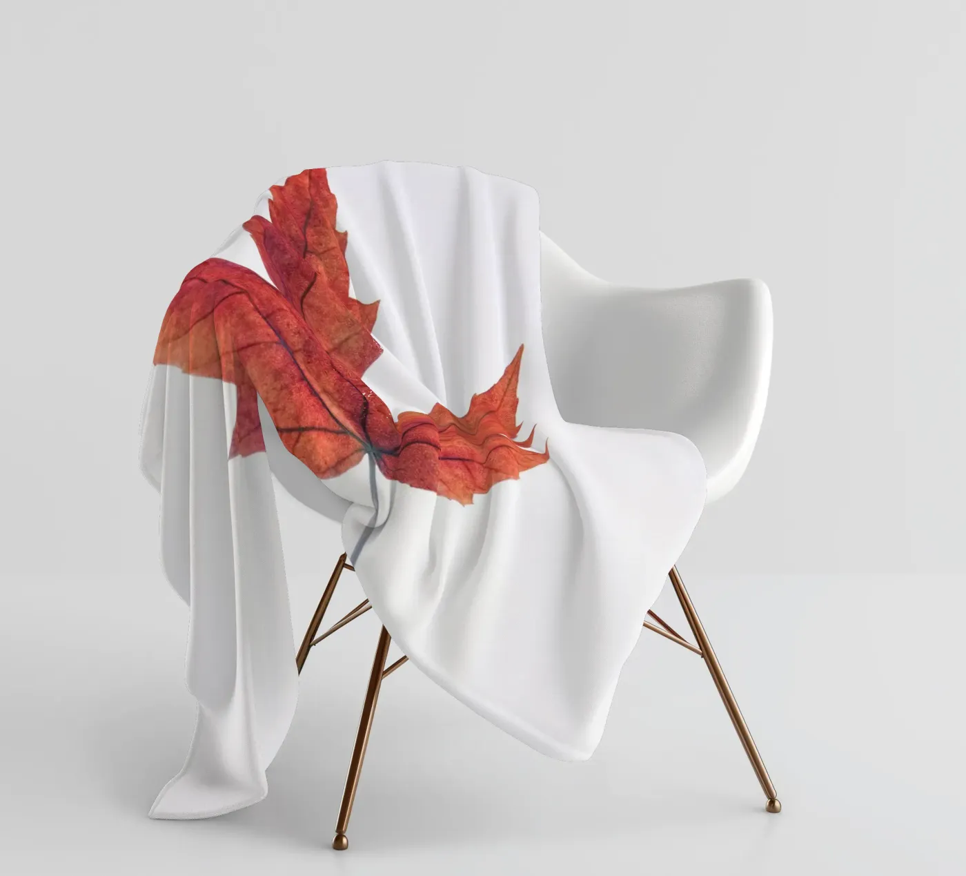 Oak leaf fleece blanket by Teresa André