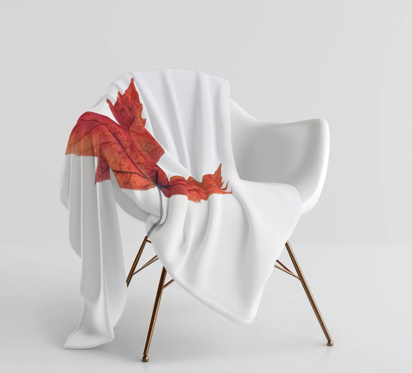 Oak leaf fleece blanket by Teresa André