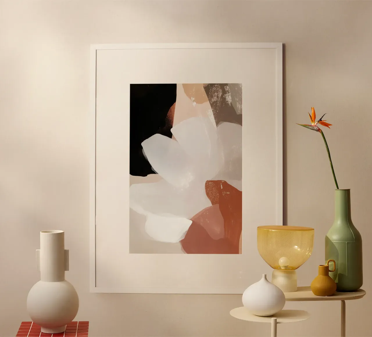 Abstract Earthy Shades poster by Melloi Art Print