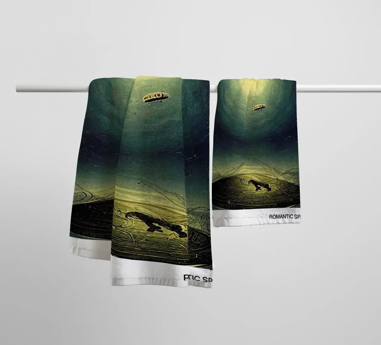 Sci-Fi Poster: A New Technology – Romantic Space No. 1 towel by Spunk
