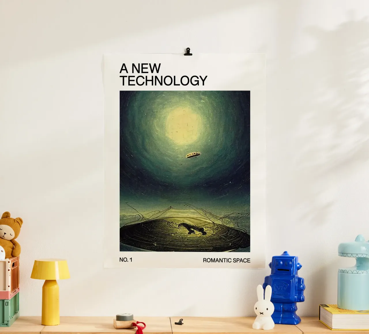 Poster di fantascienza: Una nuova tecnologia - Spazio romantico n. 1 poster con telaio in alluminio da Spunk