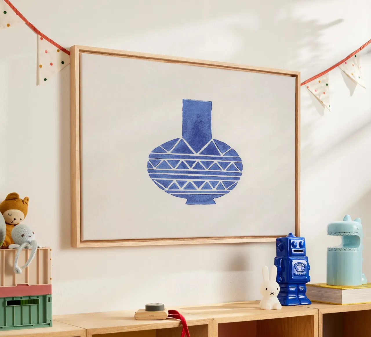Linosnede Vaas #8 canvas met Baklijst van Alisa Galitsyna