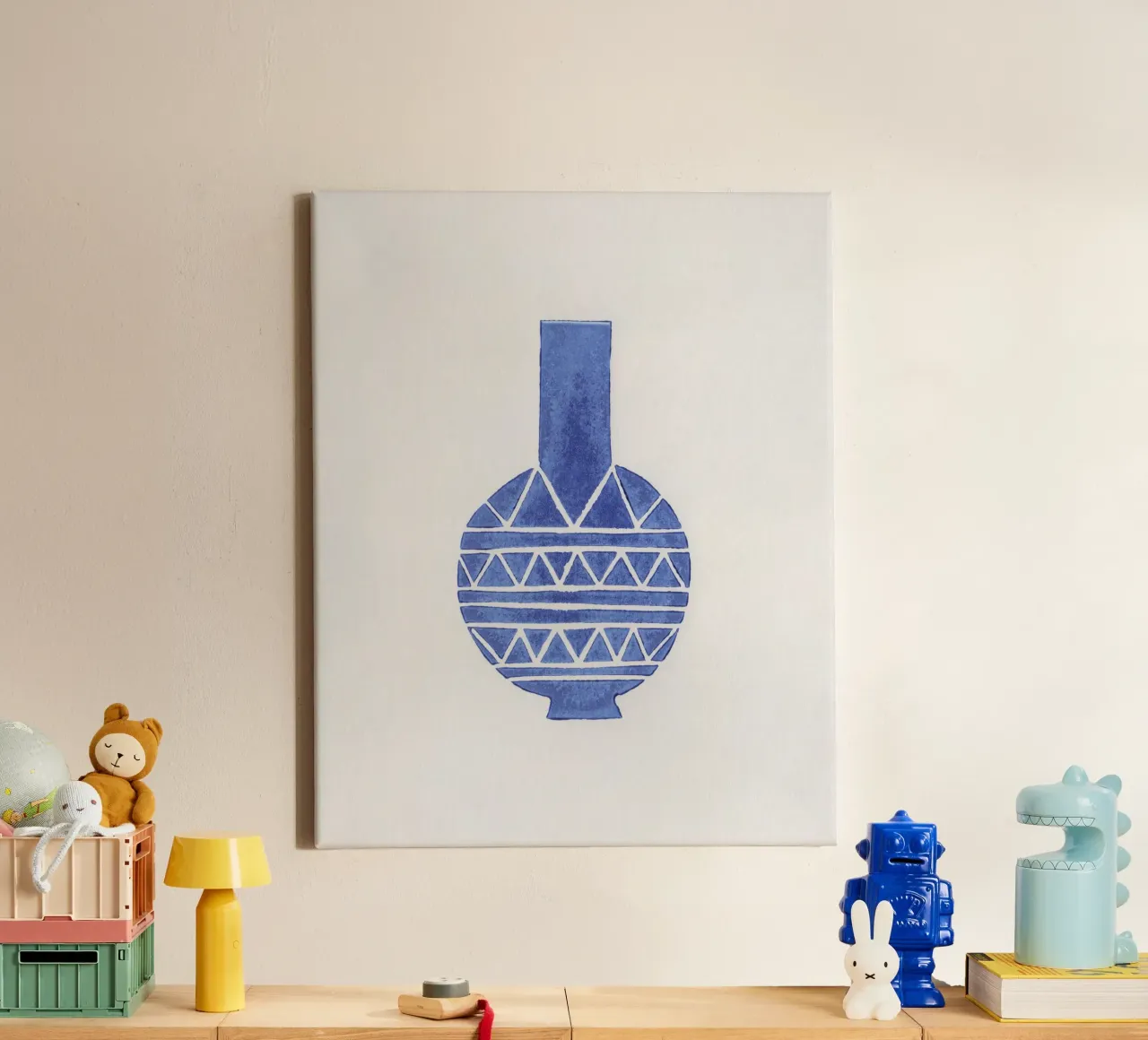 Linosnede Vaas #8 canvas met Baklijst van Alisa Galitsyna
