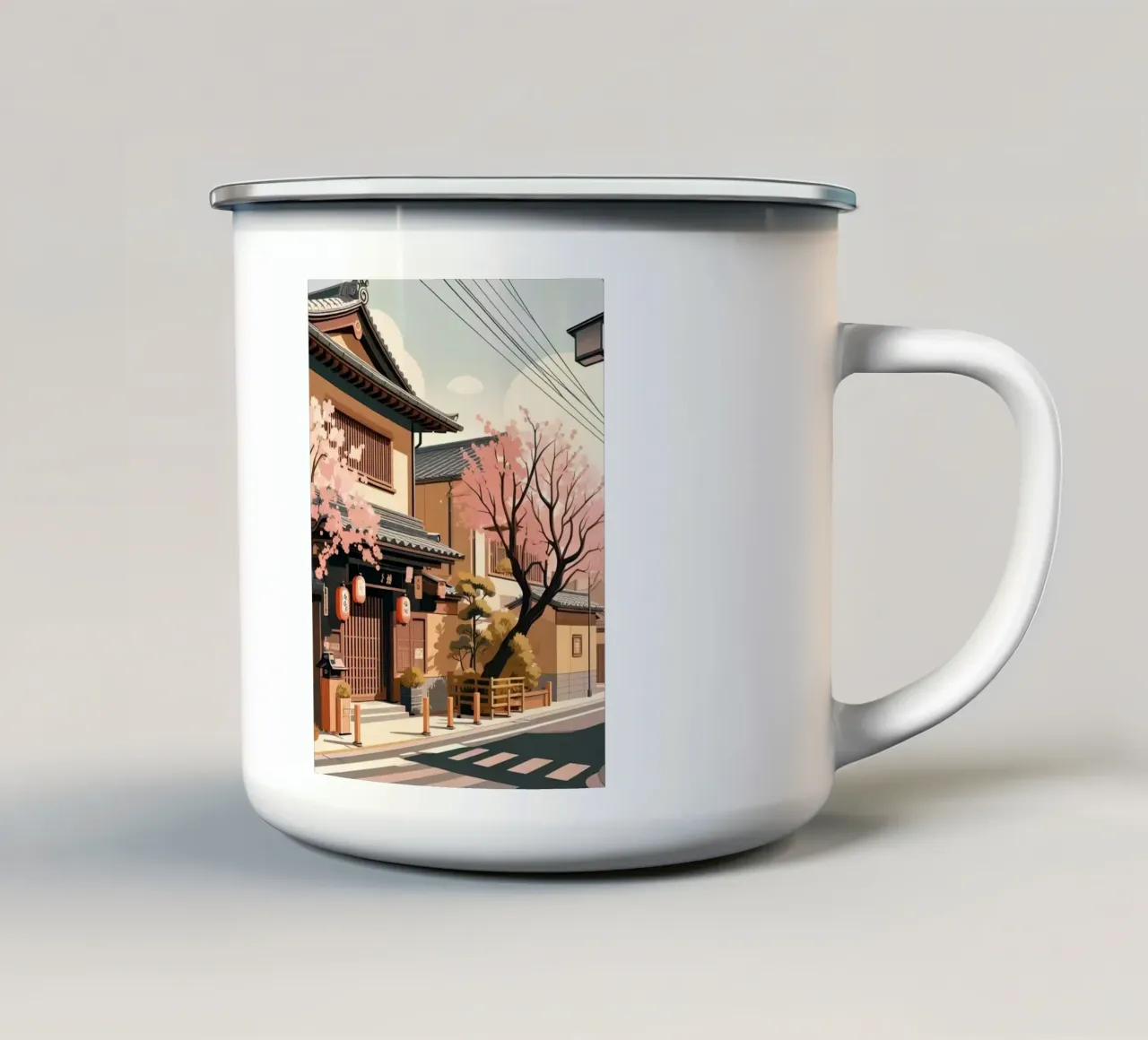 Primavera urbana (Giappone) tazza in smalto da Digital Naive