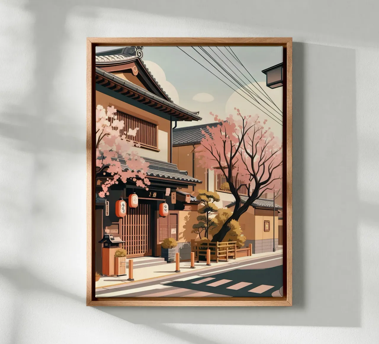 Primavera urbana (Giappone) tela con Cornice a cassetta da Digital Naive