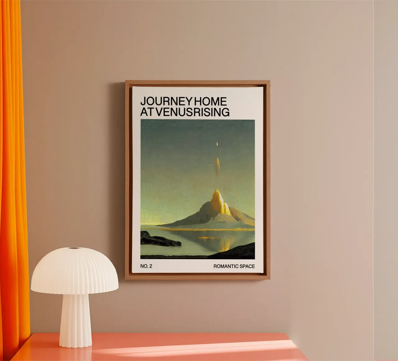 Sci-Fi Poster: Journey Home– Romantic Space No. 2 canvas with Floater frame by Spunk