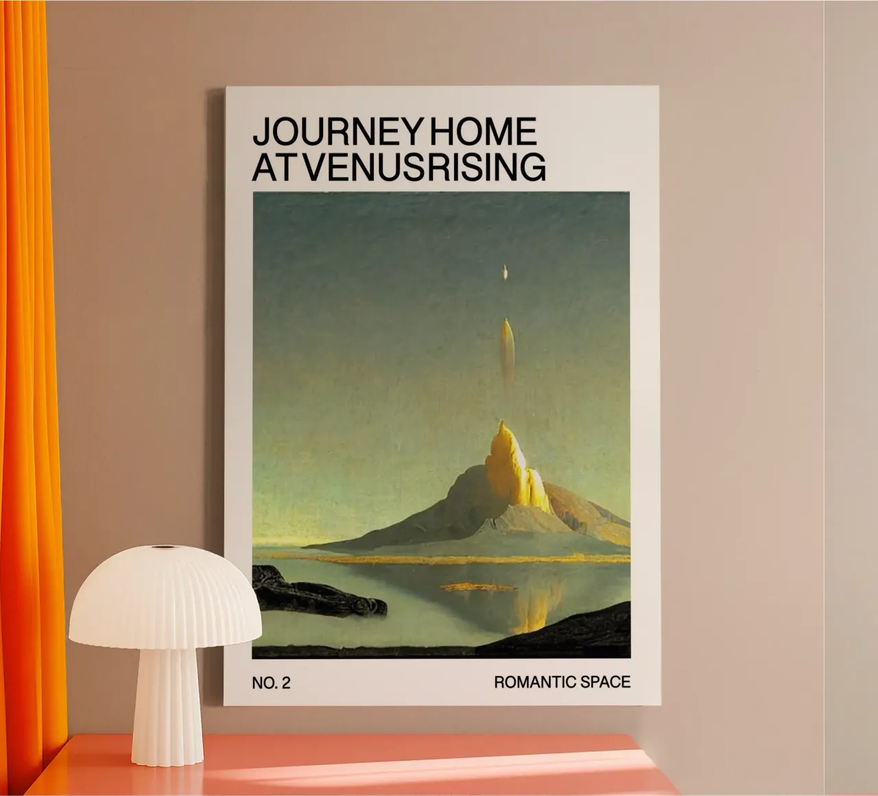 Sci-Fi Poster: Journey Home– Romantic Space No. 2 canvas with Floater frame by Spunk
