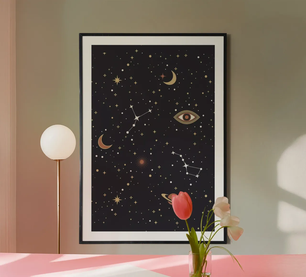Mystical Galaxy poster con telaio in plastica da cafelab