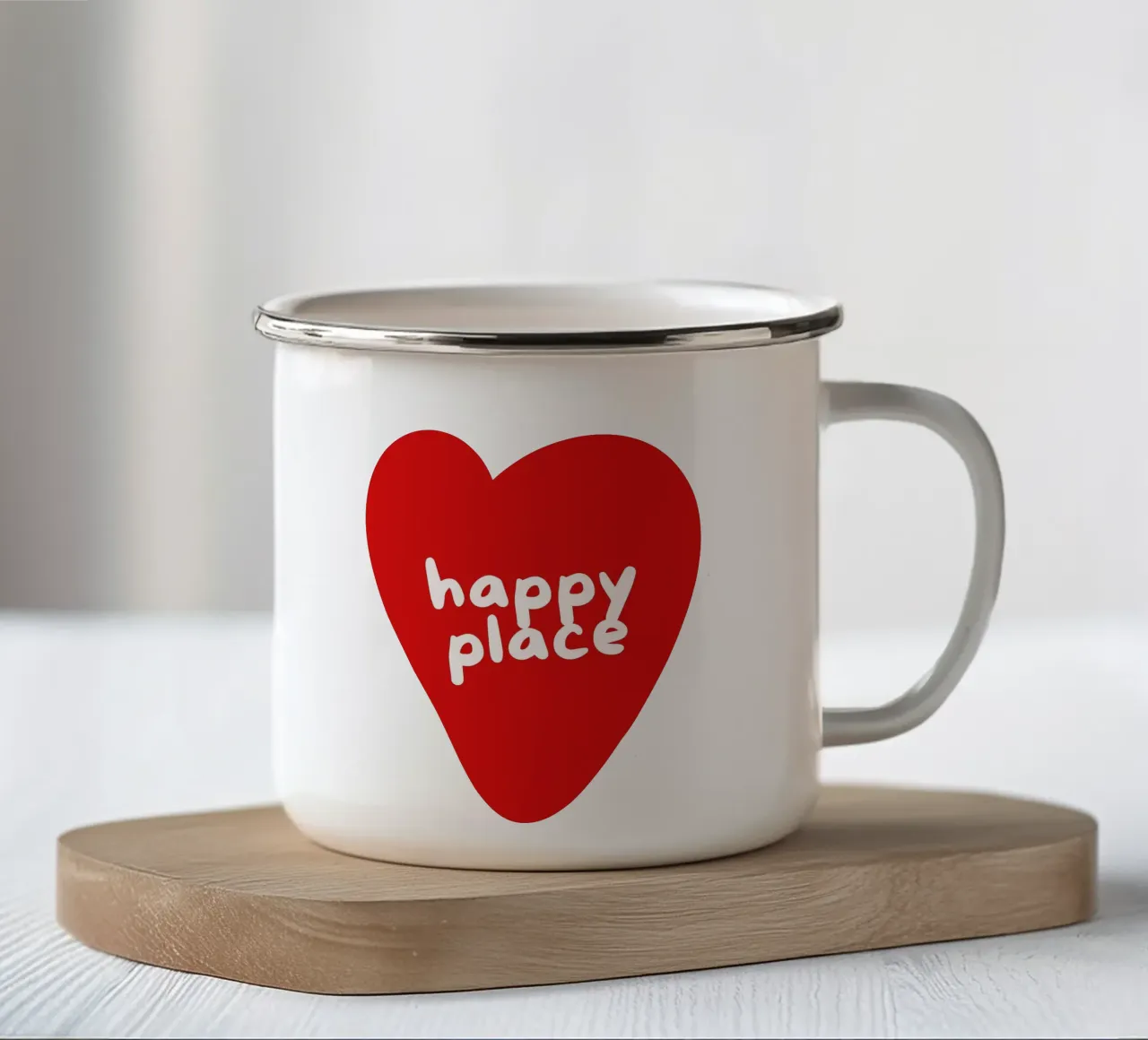 Happy Place - Dove vive il cuore tazza in smalto da QuooodZ by MooodzArt