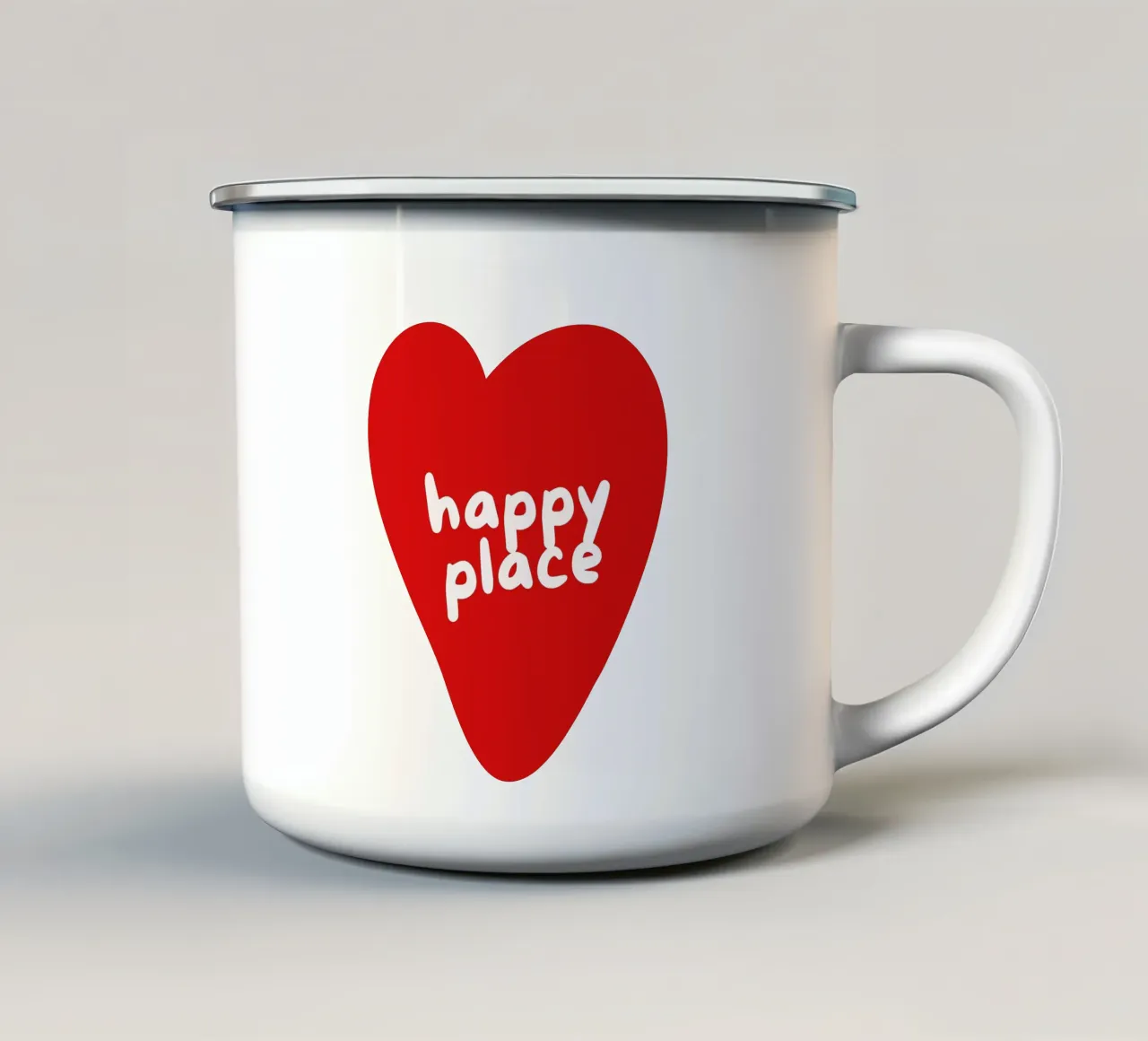 Happy Place - Dove vive il cuore tazza in smalto da QuooodZ by MooodzArt