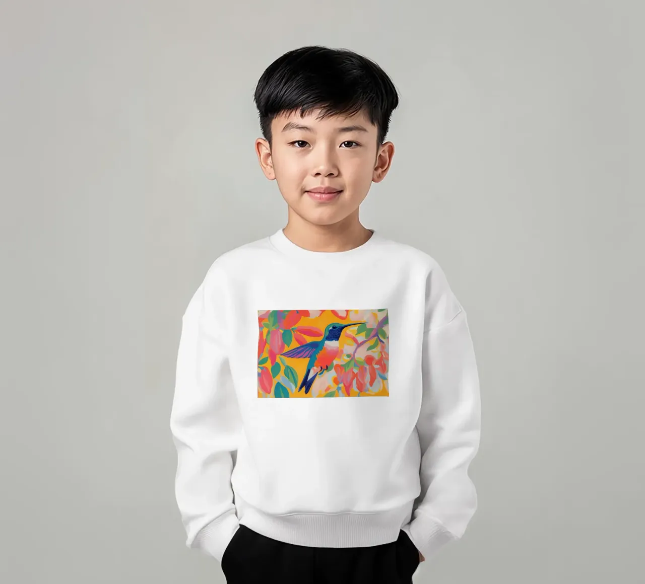 Colores alegres con Kolibri sudadera para niño de Carinaprint