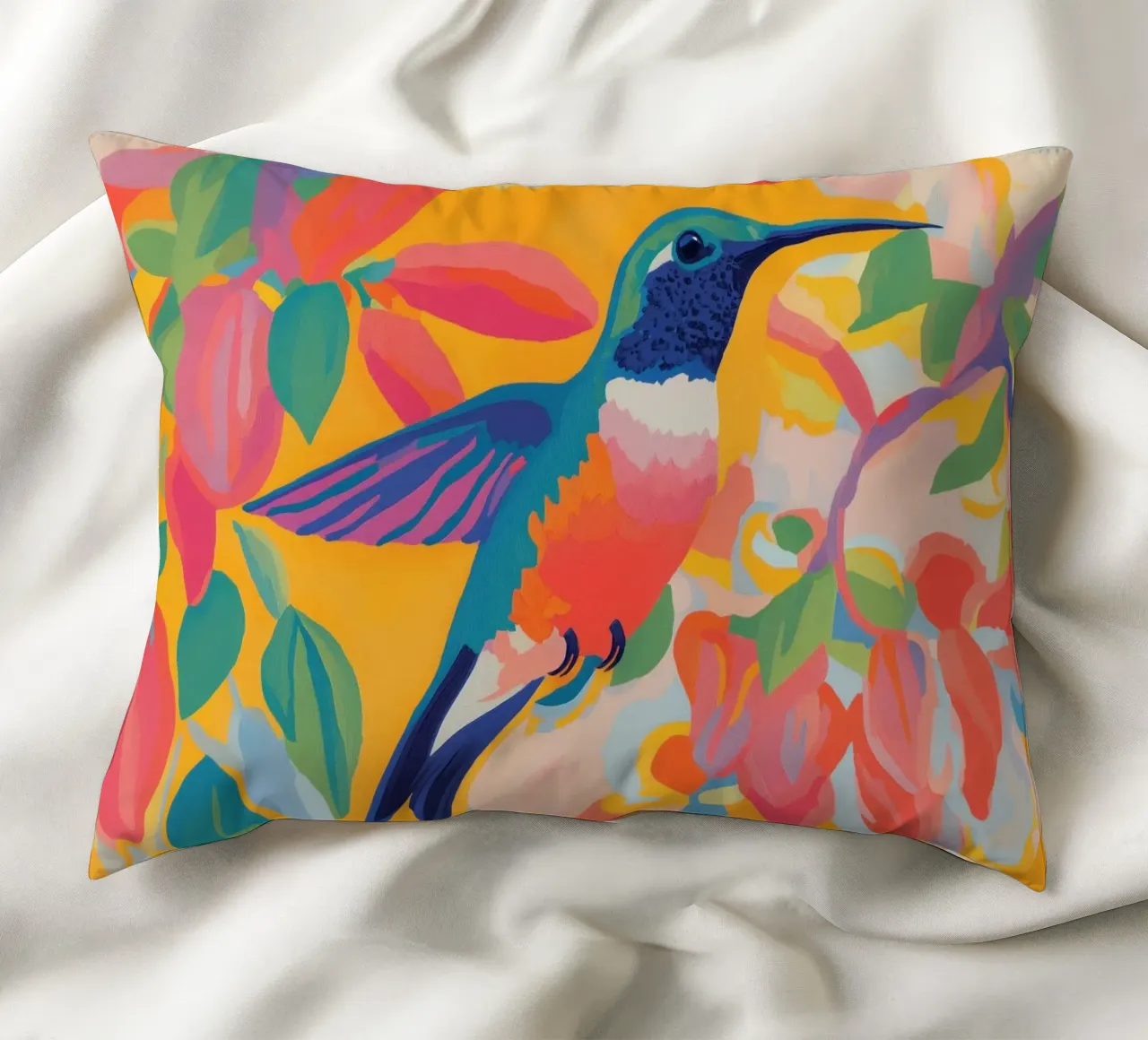 Colori felici con Kolibri cuscino da Carinaprint