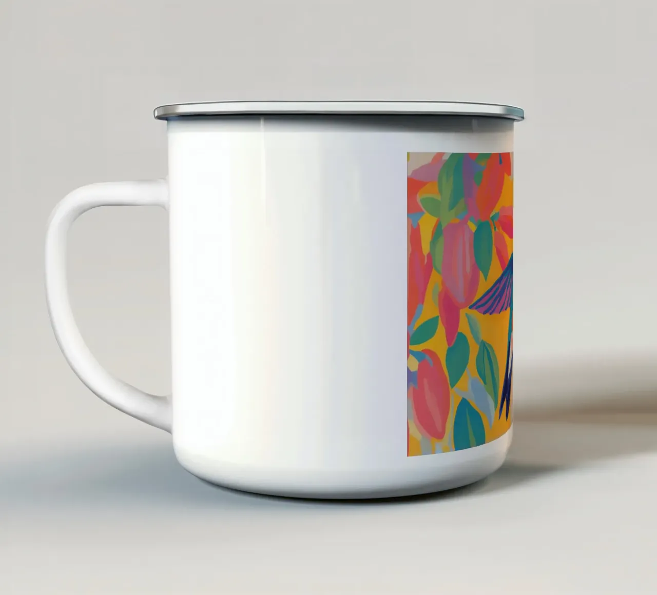 Colori felici con Kolibri tazza in smalto da Carinaprint