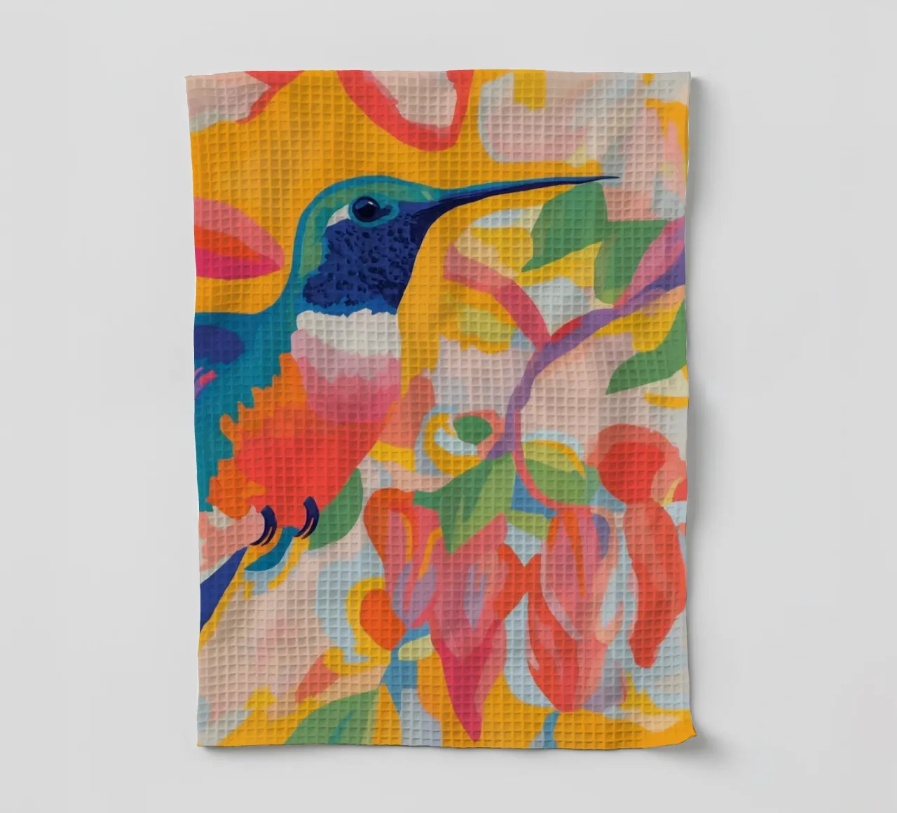 Colores alegres con Kolibri paño de cocina de Carinaprint