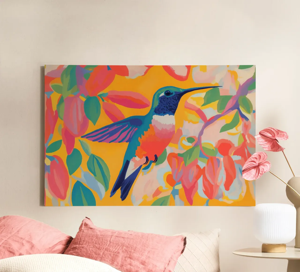Happy colours with Kolibri canvas with Floater frame by Carinaprint