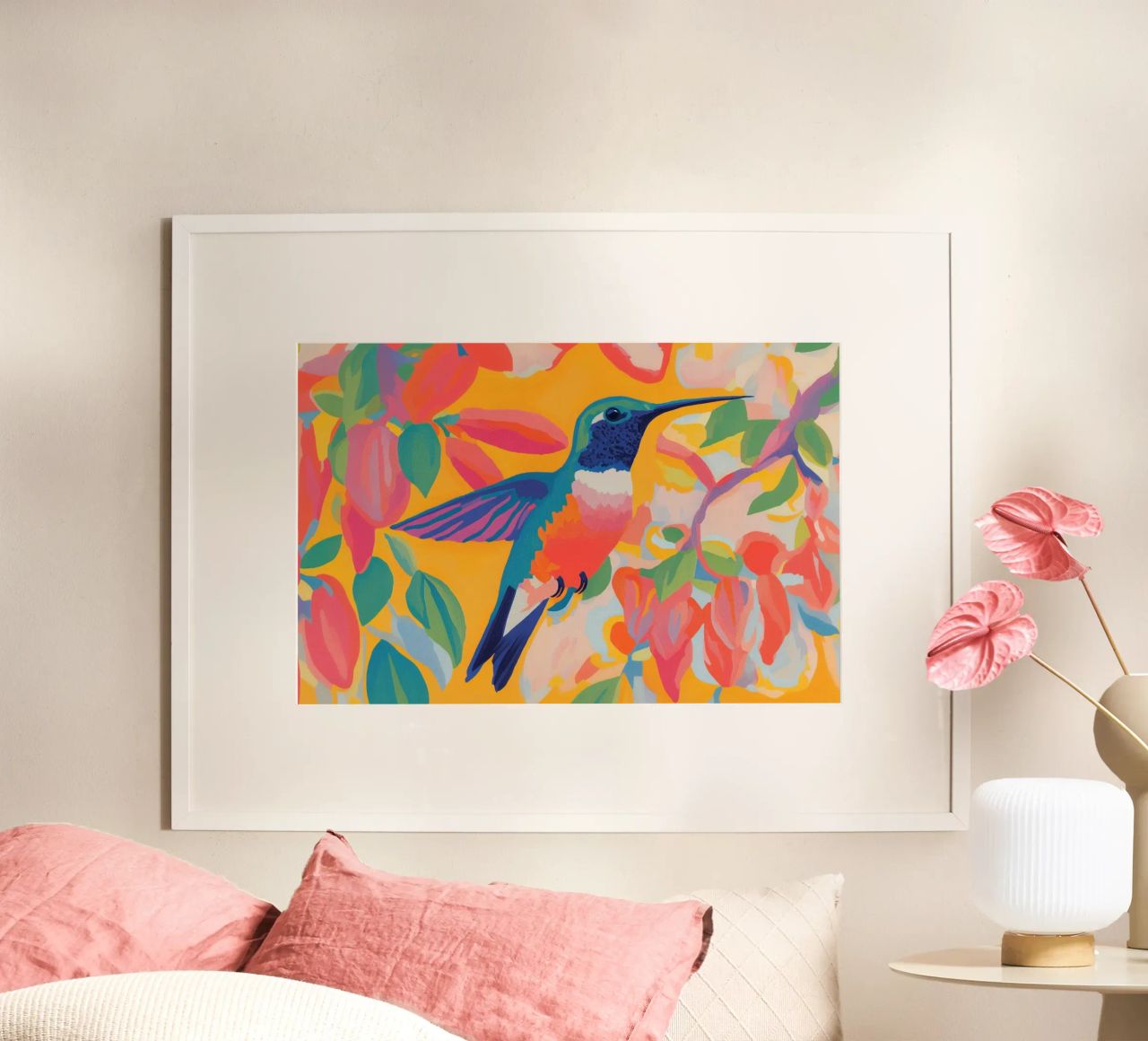 Happy colours with Kolibri poster by Carinaprint