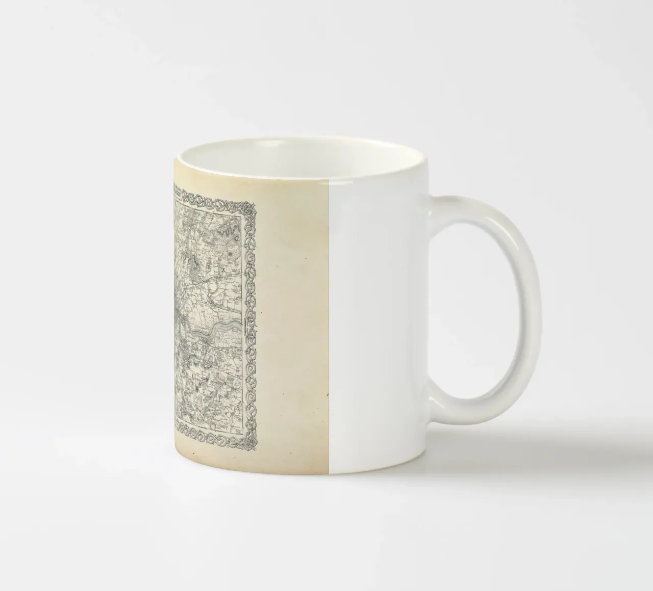 London, Colton Map Or Plan Of London England, tazza in ceramica da Artokoloro Quint Lox Ltd
