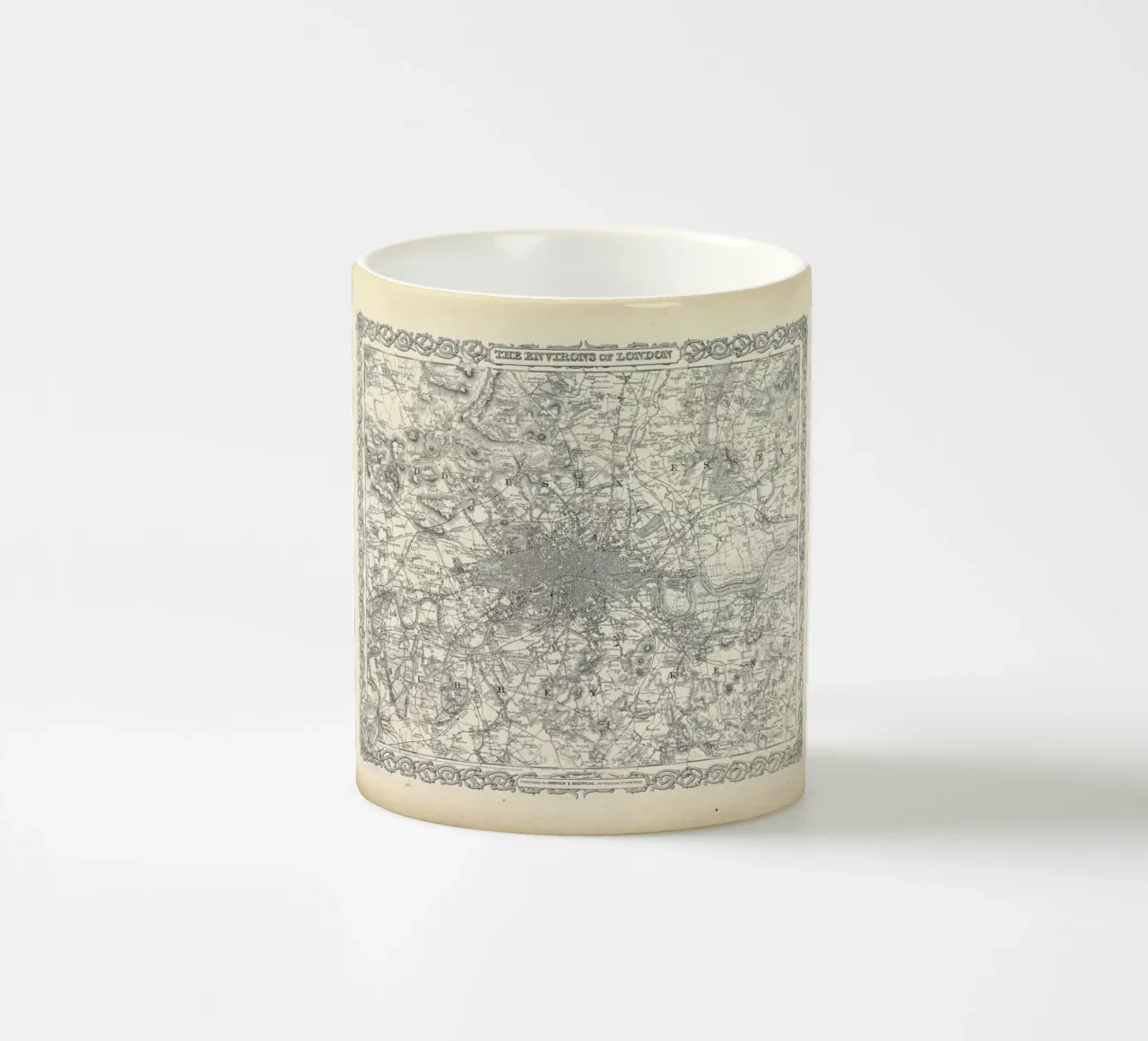 London, Colton Map Or Plan Of London England, tazza in ceramica da Artokoloro Quint Lox Ltd