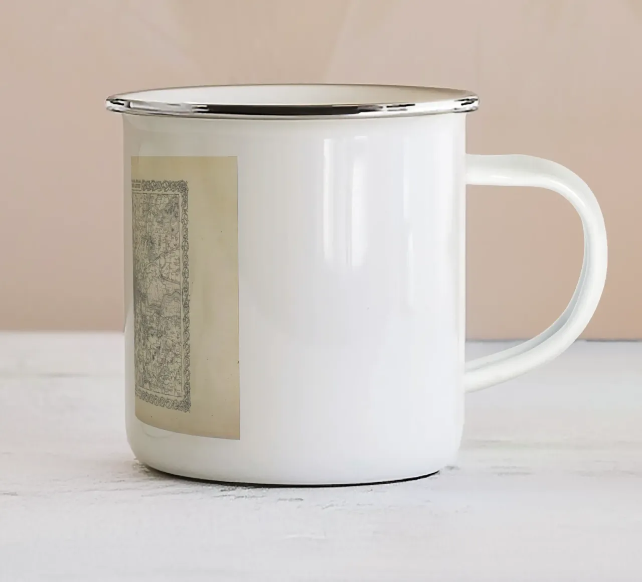London, Colton Map Or Plan Of London England, tazza in smalto da Artokoloro Quint Lox Ltd