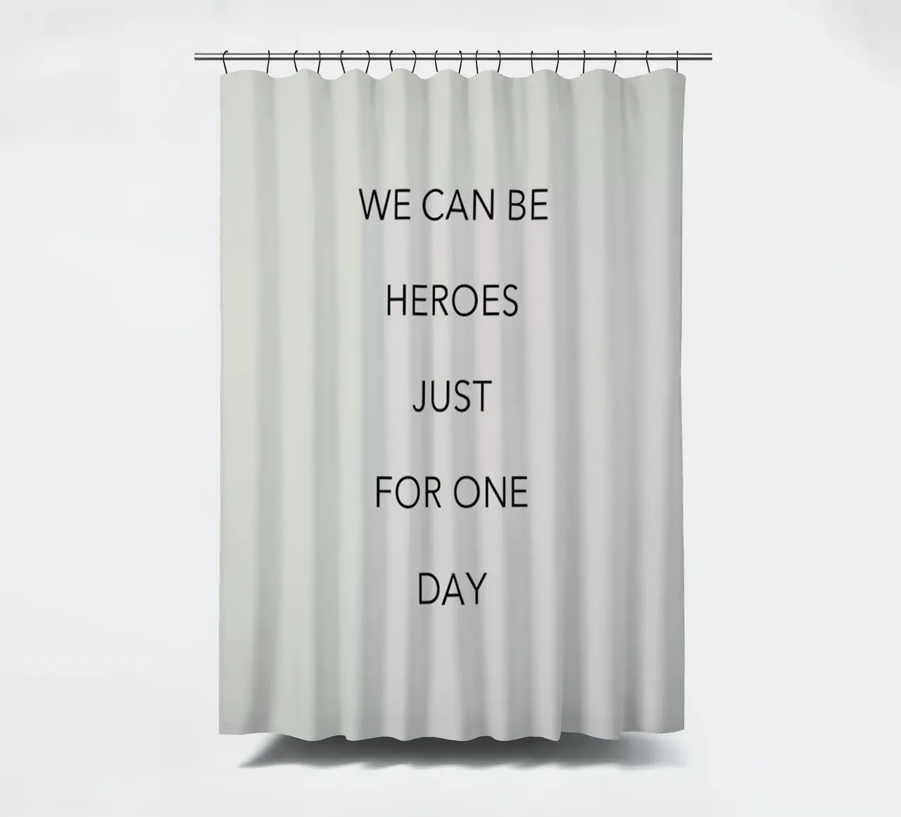 We Can Be Heroes shower curtain by Studio One