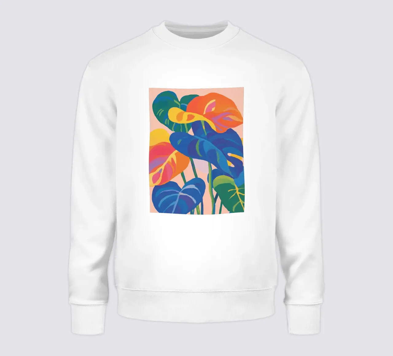 Foglie colorate di Monstera felpa da Carinaprint
