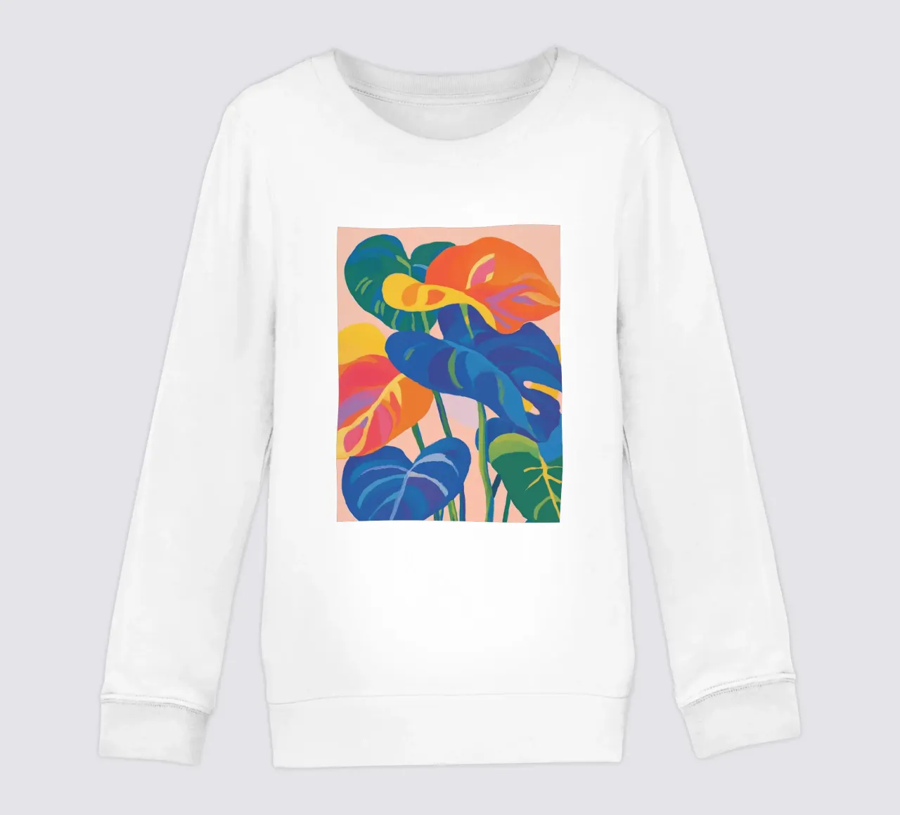 Foglie colorate di Monstera felpa bambino da Carinaprint