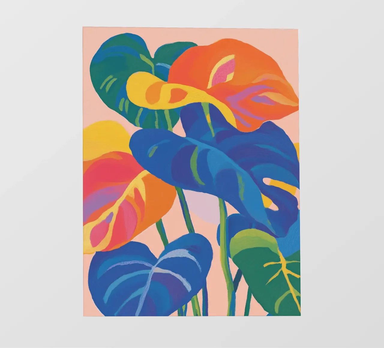 Foglie colorate di Monstera telo in pvc da Carinaprint