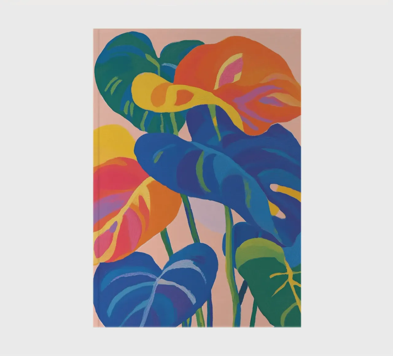 Colourful Monstera leaves notebook by Carinaprint