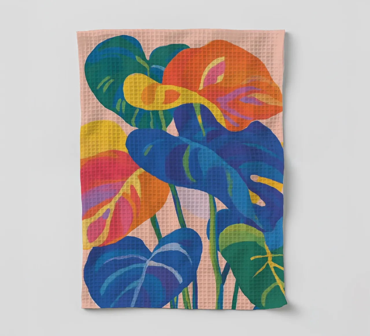 Foglie colorate di Monstera canovaccio da cucina da Carinaprint