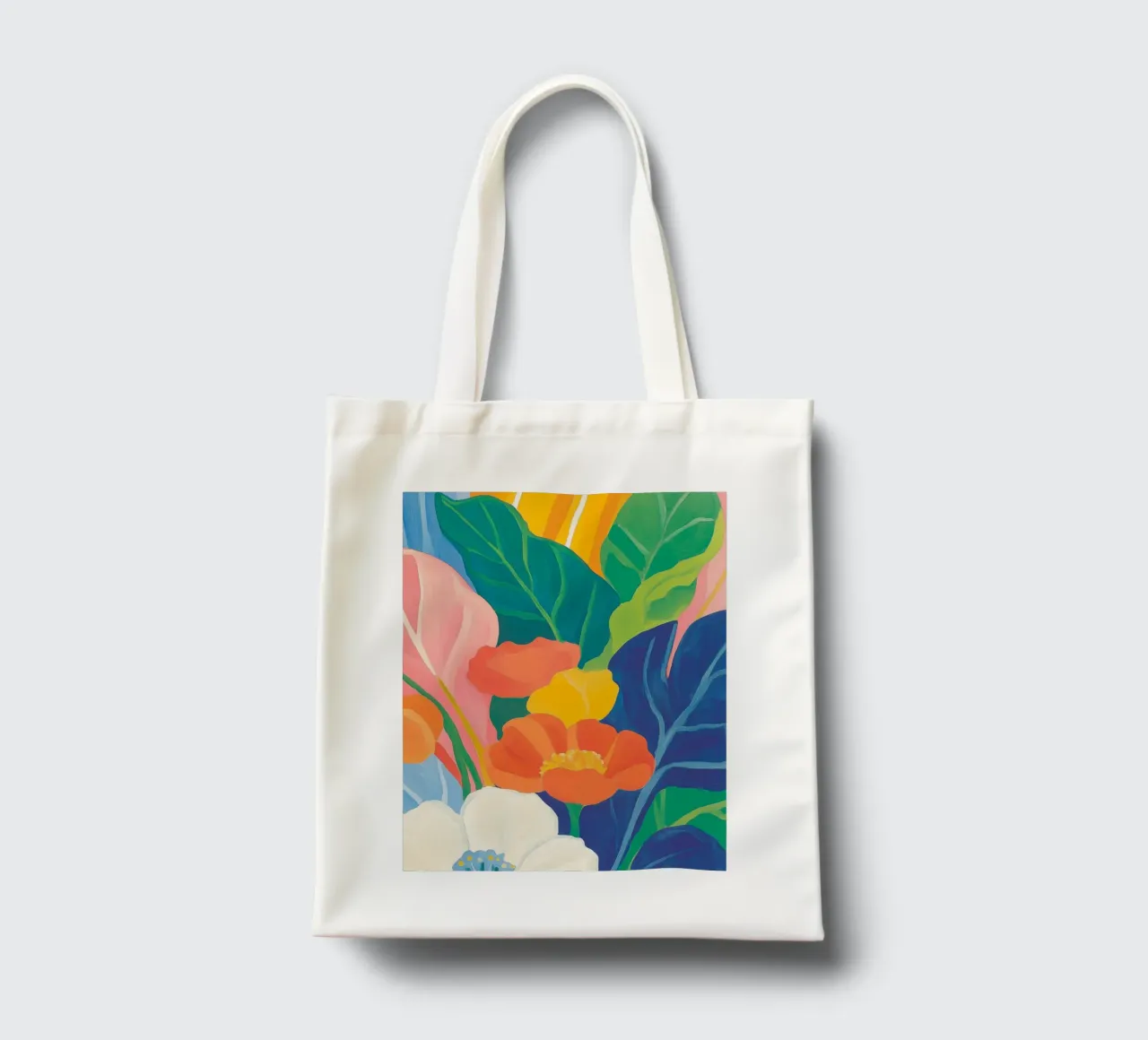 Un tripudio di colori floreali borsa in juta da Carinaprint