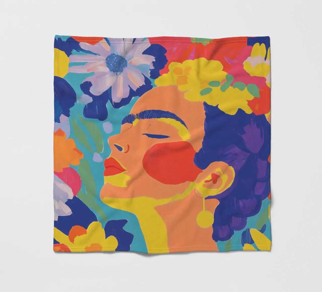 Blumengarten mit Frida Fleecedecke von Carinaprint