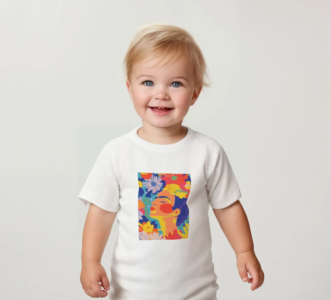 Jardin de fleurs avec Frida t-shirt pour bébé de Carinaprint