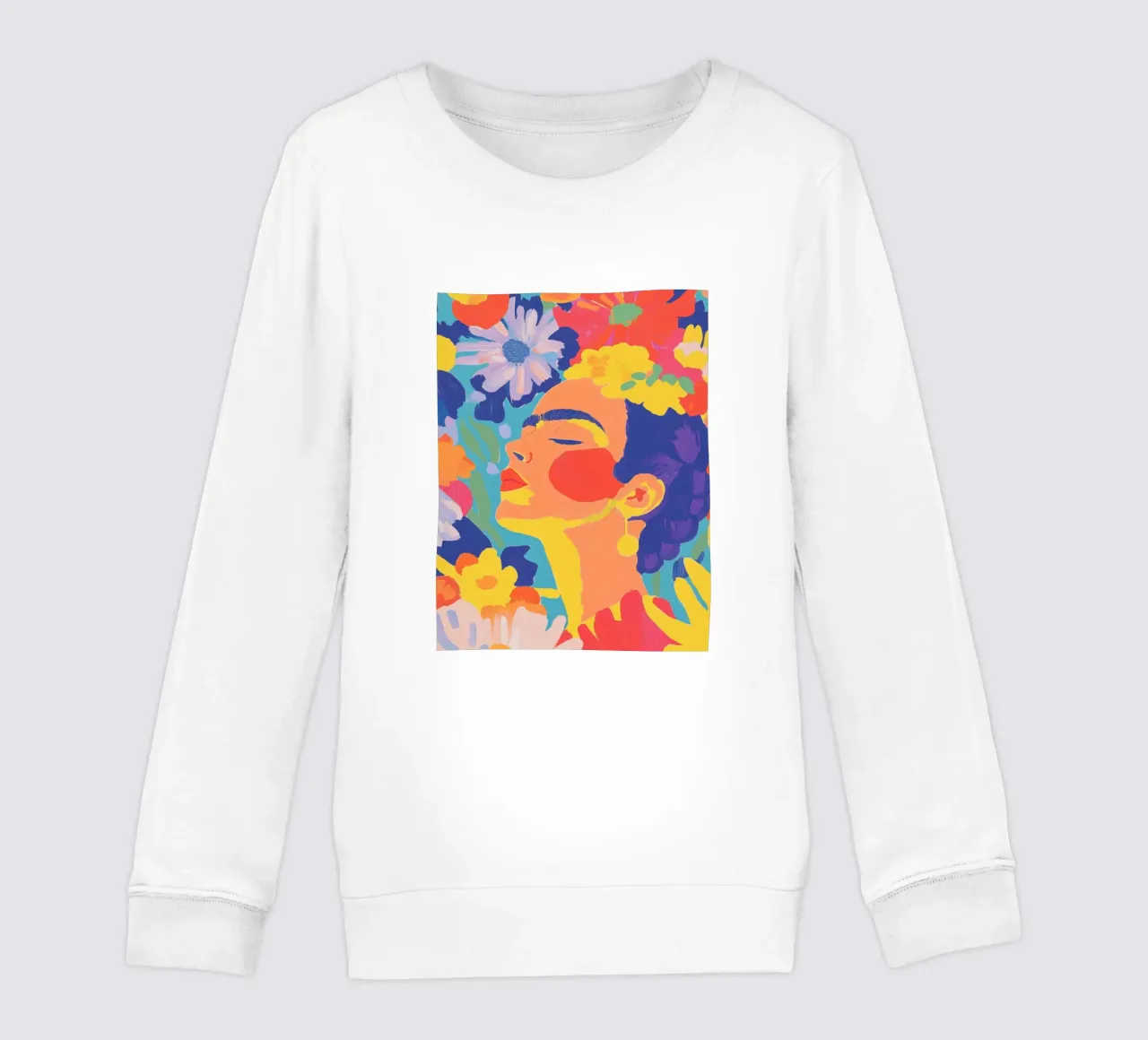 Jardín de flores con Frida sudadera para niño de Carinaprint