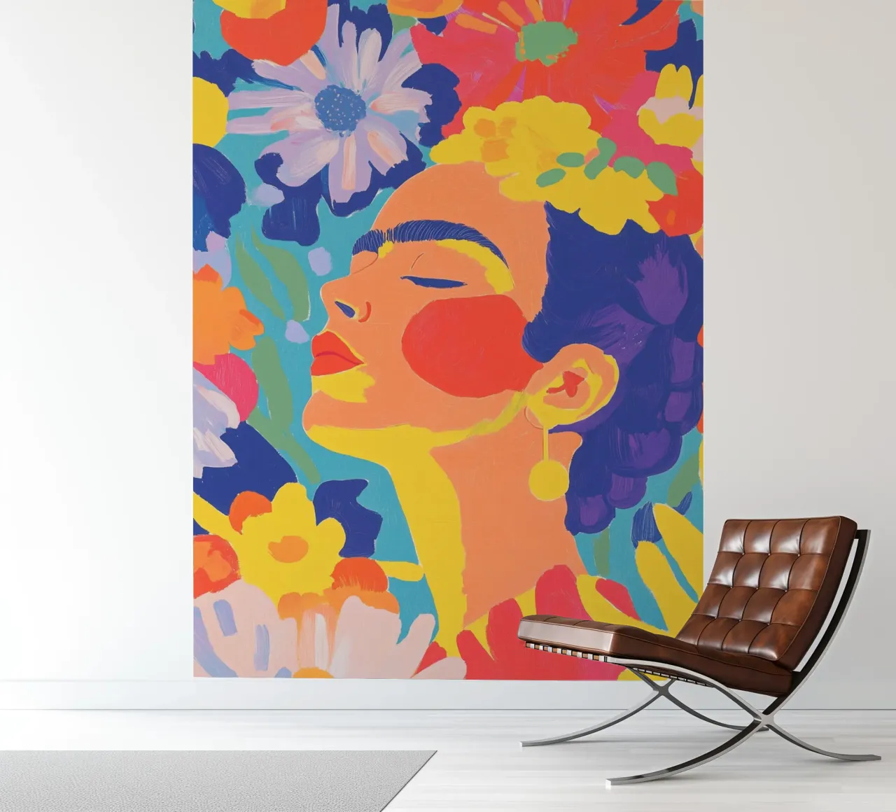 Blumengarten mit Frida Fototapete von Carinaprint